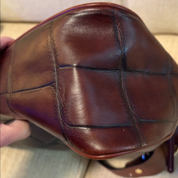 Dooney & Bourke Burgundy Croc-Embossed Hobo Bag - Picture 9 of 11